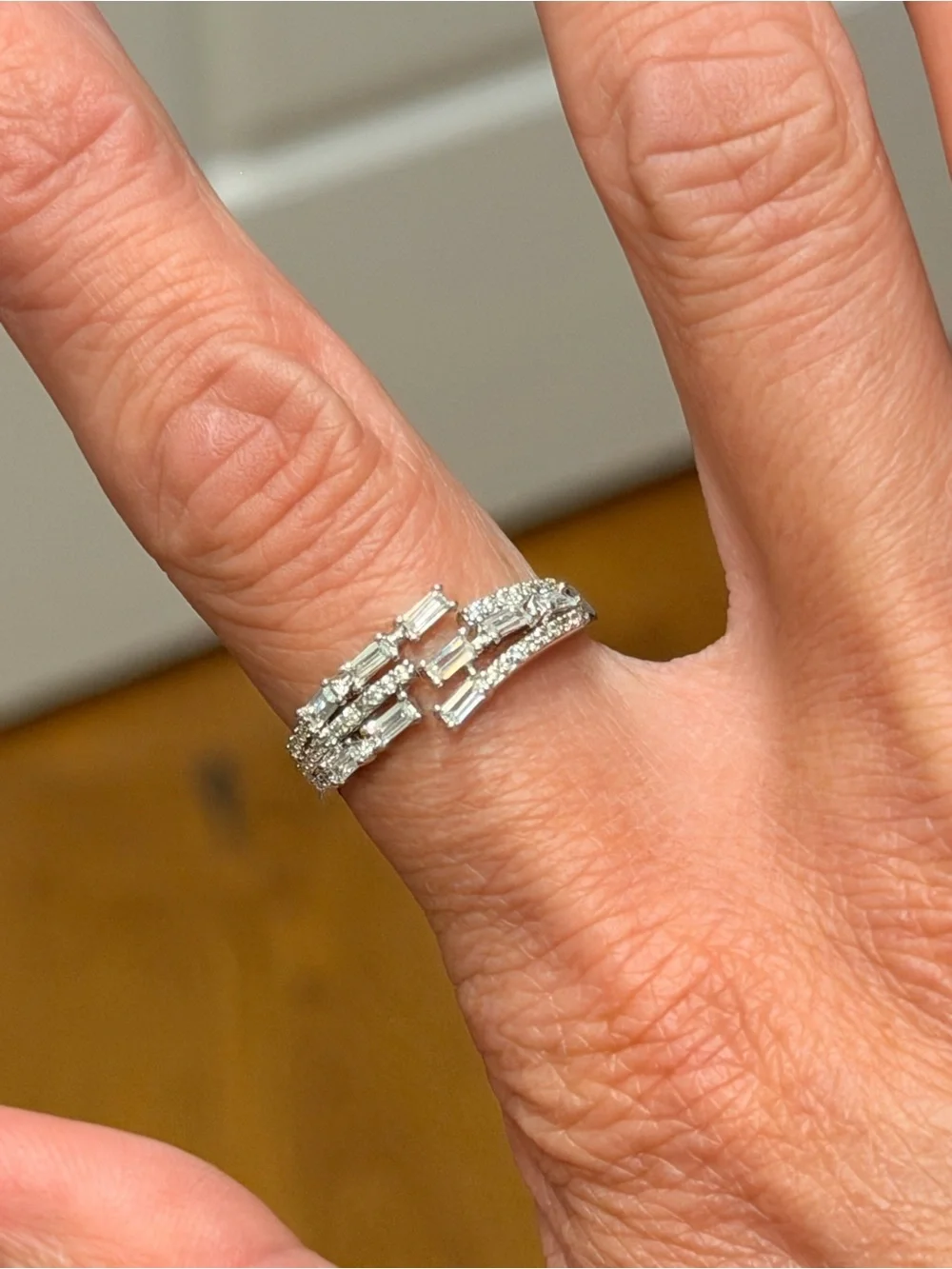 Bomb Party NWT Silver-Tone Diamond CZ Ring - Size 8
